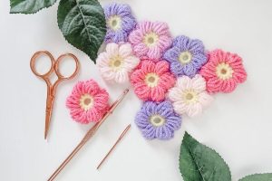 crochet puff flower