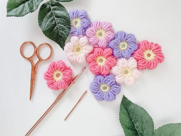 crochet puff flower