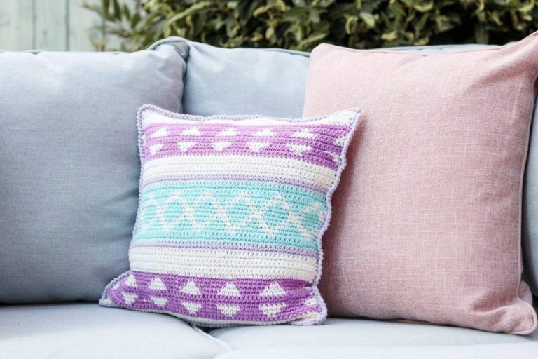 Summer Breeze Tapestry Crochet Cushion