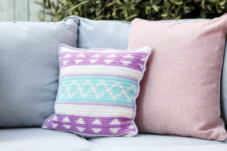 Summer Breeze Tapestry Crochet Cushion
