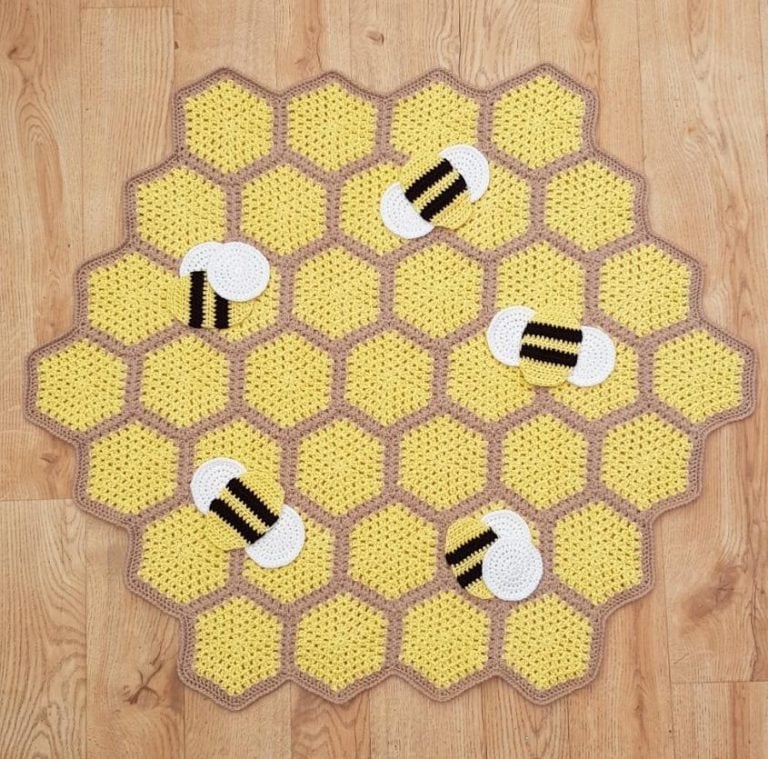 How to Crochet Hexagon Bee Blanket: FREE Pattern