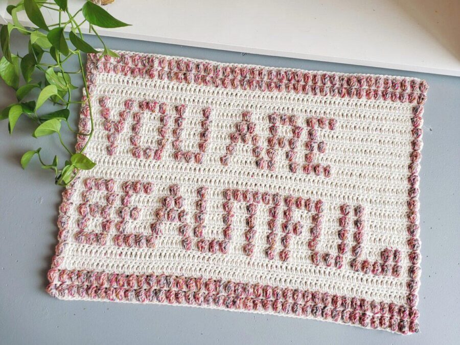How to Crochet a ‘You Are Beautiful’ Crochet Mat