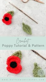 Crochet Poppy and Leaf Pattern