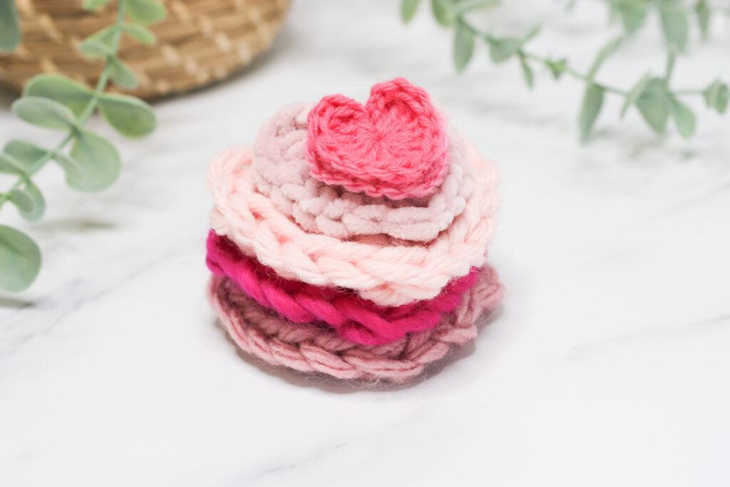 Stack of crochet hearts