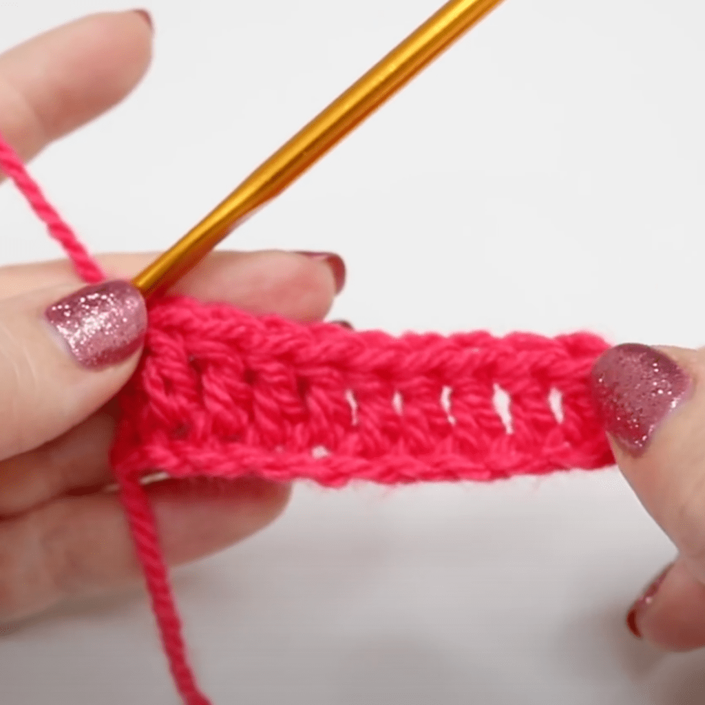 A row of treble crochet