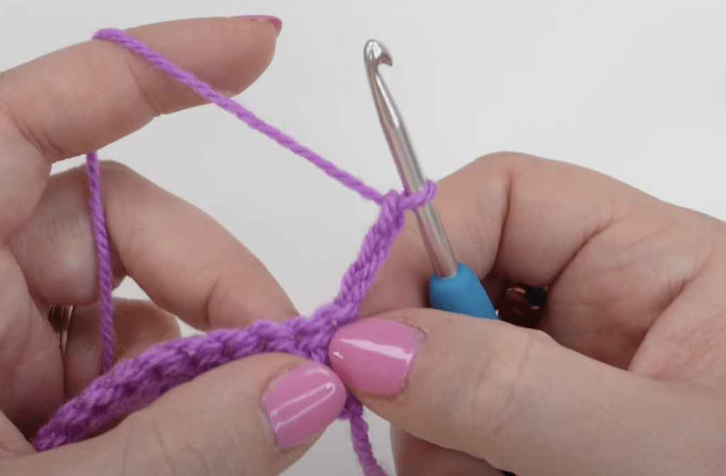 Turning chain for treble crochet