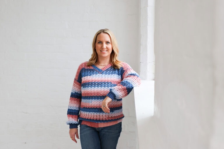 How to Crochet a Sweater in 9 sizes: Free Pattern